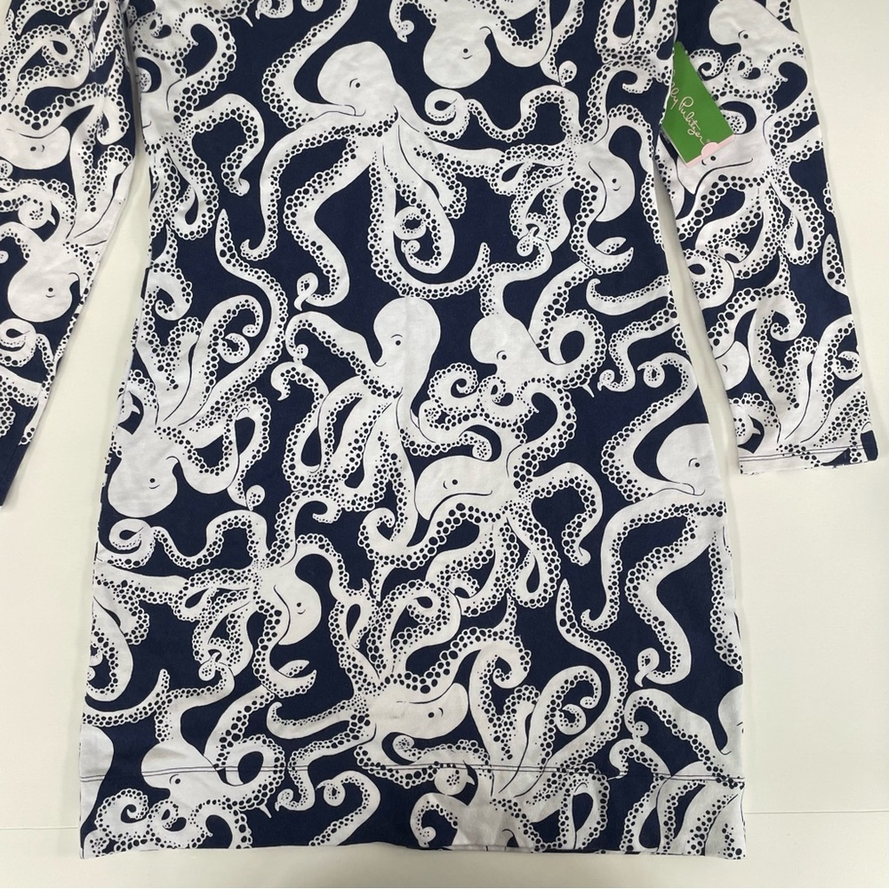Lilly Pulitzer Daylin Octopus Preppy Coastal Chic Long Sleeve Dress size M - Picture 3 of 5
